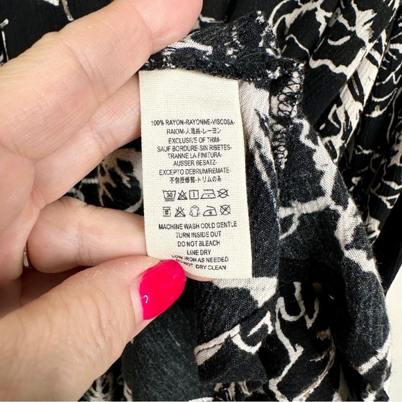 Free People Tree Swing Tunic Dress Black & White Floral Long Sleeve XS - Picture 9 of 12